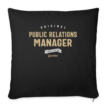 Public Relations Manager Lustige Berufsbezeichnung - Sofakissenbezug 45 x 45 cm - Schwarz - Vorne