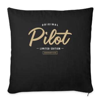 Pilot Funny Job Title Profession Birthday Worker - Sofa pillowcase 17,3'' x 17,3'' (45 x 45 cm) - black - Front