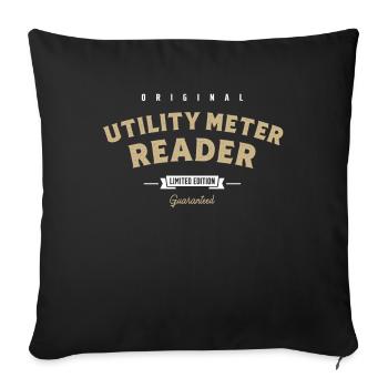 Utility Meter Reader Funny Job Title Profession - Sofa pillowcase 17,3'' x 17,3'' (45 x 45 cm) - black - Front