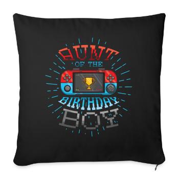 Tante du joueur Amateur de jeux vidéo Gamer - Housse de coussin décorative 45 x 45 cm - noir - Devant