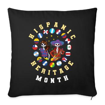 Bones Skeleton Flag Hispanic Heritage Month - Sofakissenbezug 45 x 45 cm - Schwarz - Vorne