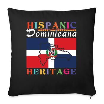 Mois dominicain du patrimoine hispanique - Housse de coussin décorative 45 x 45 cm - noir - Devant