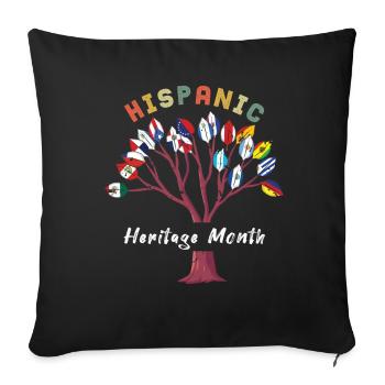 Tree Flags Leaf Hispanic Heritage Month - Sofakissenbezug 45 x 45 cm - Schwarz - Vorne