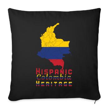 Mois du patrimoine hispanique colombien de Colombie - Housse de coussin décorative 45 x 45 cm - noir - Devant