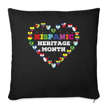 Love Race Flag Hearts Hispanic Heritage Month - Sofa pillowcase 17,3'' x 17,3'' (45 x 45 cm) - black - Front