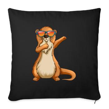 Performance Dancing Otter Dab Dabbing Lunettes de soleil - Housse de coussin décorative 45 x 45 cm - noir - Devant