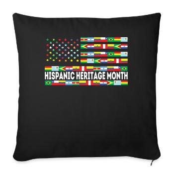 Drapeau du pays Mois du patrimoine hispanique - Housse de coussin décorative 45 x 45 cm - noir - Devant
