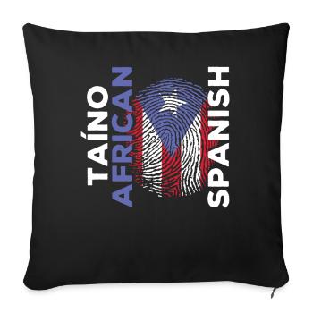 American Spain Flag Hispanic Heritage Month - Sofa pillowcase 17,3'' x 17,3'' (45 x 45 cm) - black - Front