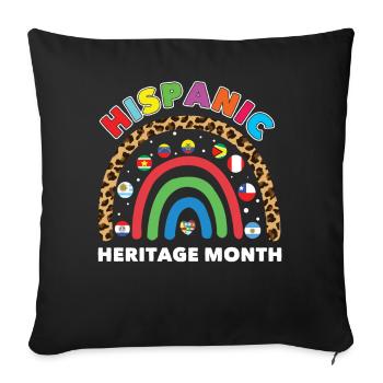 Rainbow Spain Flags Hispanic Heritage Month - Sofakissenbezug 45 x 45 cm - Schwarz - Vorne