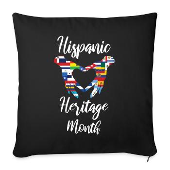 Flags Hand Heart Hispanic Heritage Month - Sofakissenbezug 45 x 45 cm - Schwarz - Vorne