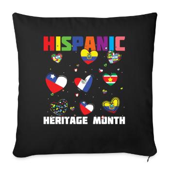 Love Flag Hearts Race Hispanic Heritage Month - Sofa pillowcase 17,3'' x 17,3'' (45 x 45 cm) - black - Front