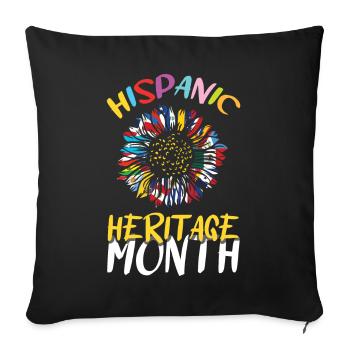 Sunflower Race Flags Hispanic Heritage Month - Sofa pillowcase 17,3'' x 17,3'' (45 x 45 cm) - black - Front