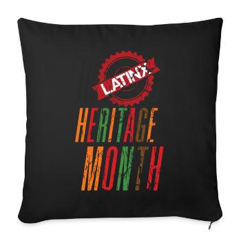 Drapeaux latinos hispaniques Mois du patrimoine hispanique - Housse de coussin décorative 45 x 45 cm - noir - Devant