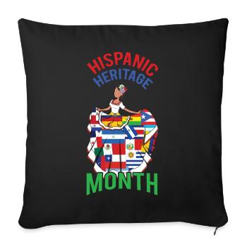 Lady Hispanic Hispanic Heritage Month - Sofa pillowcase 17,3'' x 17,3'' (45 x 45 cm) - black - Front