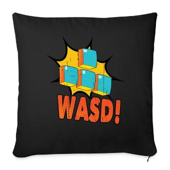 Touches du clavier Ordinateur Jeu vidéo Gamer Gaming - Housse de coussin décorative 45 x 45 cm - noir - Devant