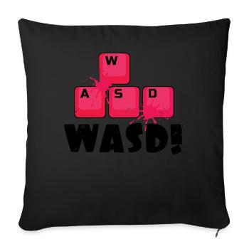 Touches du clavier Jouer à un jeu vidéo Gamer Gaming - Housse de coussin décorative 45 x 45 cm - noir - Devant