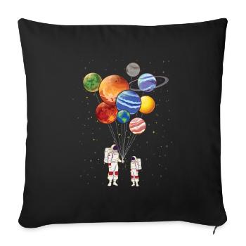 Planète Vaisseau spatial volant Spaceman Galaxy - Housse de coussin décorative 45 x 45 cm - noir - Devant