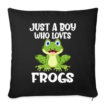 Juste un garçon qui aime les grenouilles Grenouille - Housse de coussin décorative 45 x 45 cm - noir - Devant