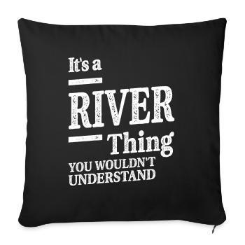 C’est un nom personnalisé de River Thing - Housse de coussin décorative 45 x 45 cm - noir - Devant