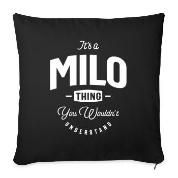Es ist ein Milo Thing Personalisierter Name - Sofakissenbezug 45 x 45 cm - Schwarz - Vorne
