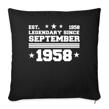 64th birthday September born 1958 Gift - Sofa pillowcase 17,3'' x 17,3'' (45 x 45 cm) - black - Front