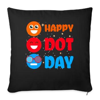 Cute Dot Pattern Colorful Smile Happy Dot Day - Sofakissenbezug 45 x 45 cm - Schwarz - Vorne