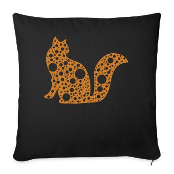 Mignon Cat Art Coloré Journée Internationale des Points - Housse de coussin décorative 45 x 45 cm - noir - Devant