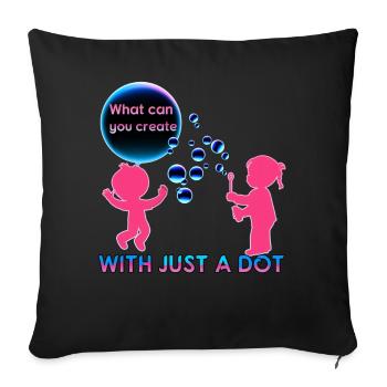 Create With Dot Kid Bubbles International Dot Day - Sofakissenbezug 45 x 45 cm - Schwarz - Vorne