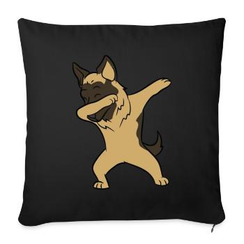 Deutscher Schäferhund - Dab, dabbing, dabben, tanz - Sofakissenbezug 45 x 45 cm - Schwarz - Vorne