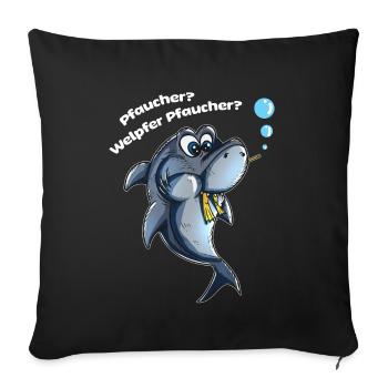 Shark Fish Diver Amateurs de requins plongeurs drôles - Housse de coussin décorative 45 x 45 cm - noir - Devant