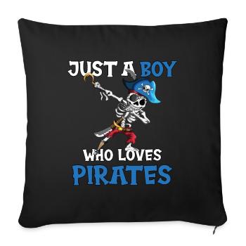 Juste un garçon qui aime Pirates Boy Birthday - Housse de coussin décorative 45 x 45 cm - noir - Devant
