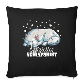 Hunde schläft Schlafender Hund Pyjama Nachthemd - Sofakissenbezug 45 x 45 cm - Schwarz - Vorne