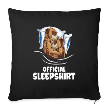 Mignon suricate Tenue de sommeil Enfants Mama Papa - Housse de coussin décorative 45 x 45 cm - noir - Devant
