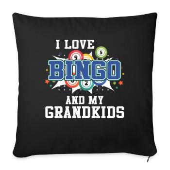 I Love Bingo And My Grandkids Lustiges Bingo - Sofakissenbezug 45 x 45 cm - Schwarz - Vorne