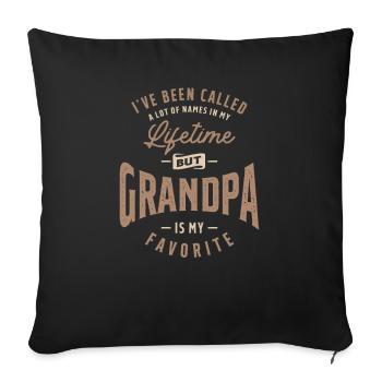 On m’a appelé beaucoup de noms grand-père préféré - Housse de coussin décorative 45 x 45 cm - noir - Devant