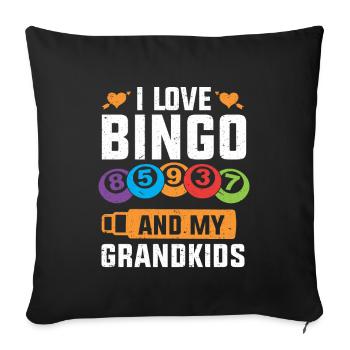 I Love Bingo And My Grandkids Lustiges Bingo - Sofakissenbezug 45 x 45 cm - Schwarz - Vorne
