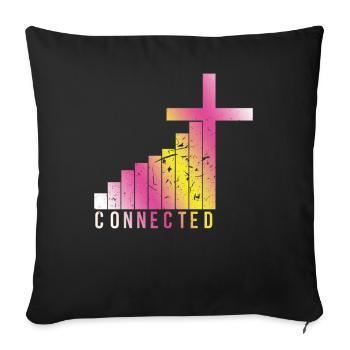 Connected Lord God Love Jesus Christian Pastor - Sofakissenbezug 45 x 45 cm - Schwarz - Vorne