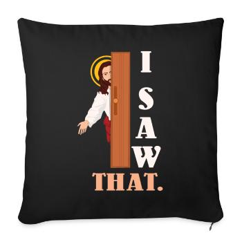 Drôle de Jésus j’ai vu ce pasteur chrétien - Housse de coussin décorative 45 x 45 cm - noir - Devant