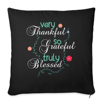 Reconnaissant Reconnaissant Pasteur chrétien béni Jésus - Housse de coussin décorative 45 x 45 cm - noir - Devant