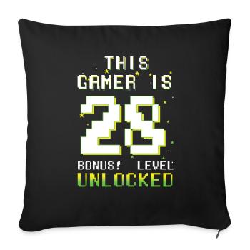This Gamer Video Game Lover Gamer Age 28 - Sofa pillowcase 17,3'' x 17,3'' (45 x 45 cm) - black - Front
