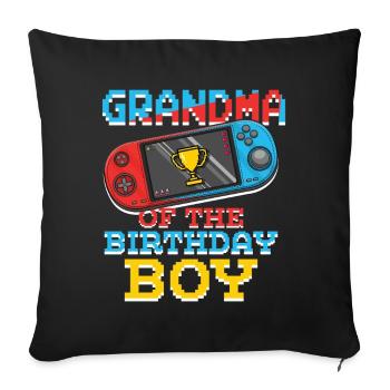 Grand-mère de gamer amateur de jeux vidéo Gamer - Housse de coussin décorative 45 x 45 cm - noir - Devant