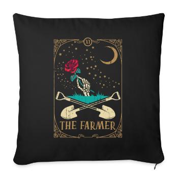 Rose Tarot Card Occult Club Gothic Farmer - Sofa pillowcase 17,3'' x 17,3'' (45 x 45 cm) - black - Front