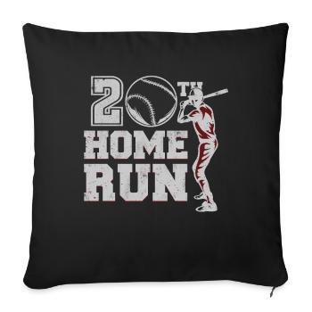 Age 20 Year Old Day Birth Athlete Sport Baseball - Sofa pillowcase 17,3'' x 17,3'' (45 x 45 cm) - black - Front