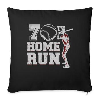 Age 70 Year Old Day Birth Athlete Sport Baseball - Sofa pillowcase 17,3'' x 17,3'' (45 x 45 cm) - black - Front