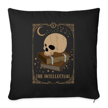 Carte de Tarot Intellectuel Club Occulte Gothique - Housse de coussin décorative 45 x 45 cm - noir - Devant