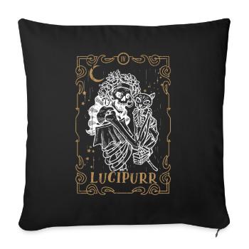 Cat Lucifer Tarot Card Occult Club Gothic Animal - Sofakissenbezug 45 x 45 cm - Schwarz - Vorne