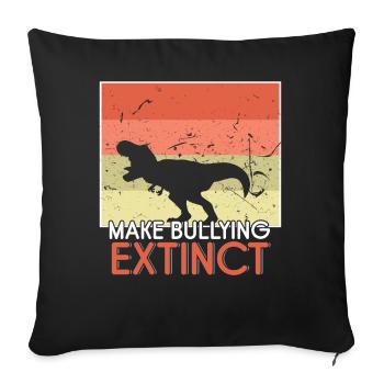 Retro Dinosaur Kindness Awareness Unity Day - Sofa pillowcase 17,3'' x 17,3'' (45 x 45 cm) - black - Front