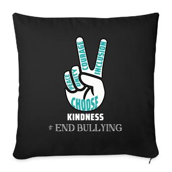 End Bullying Peace Kindness Awareness Unity Day - Sofa pillowcase 17,3'' x 17,3'' (45 x 45 cm) - black - Front