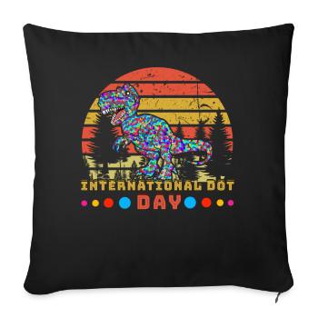 Vintage Raptor Coloré Journée Internationale des Points - Housse de coussin décorative 45 x 45 cm - noir - Devant