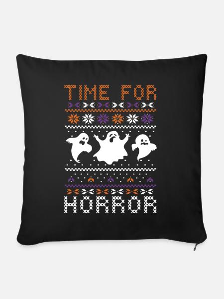 Stitch Pattern Ghost Creatures Halloween - Sofakissenbezug 45 x 45 cm - Schwarz